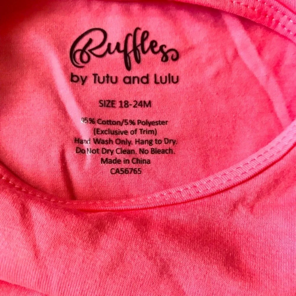 New! Ruffles by Lulu and Tutu Pink & Orange Floral Skirted Bodysuit 18-24 months